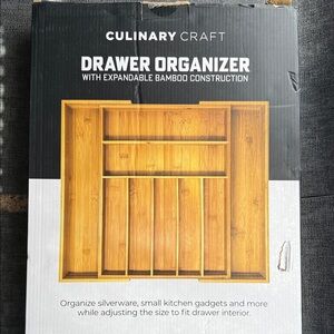 NIB - Bamboo Drawer Organizer - 13” x 17.3” x 2”